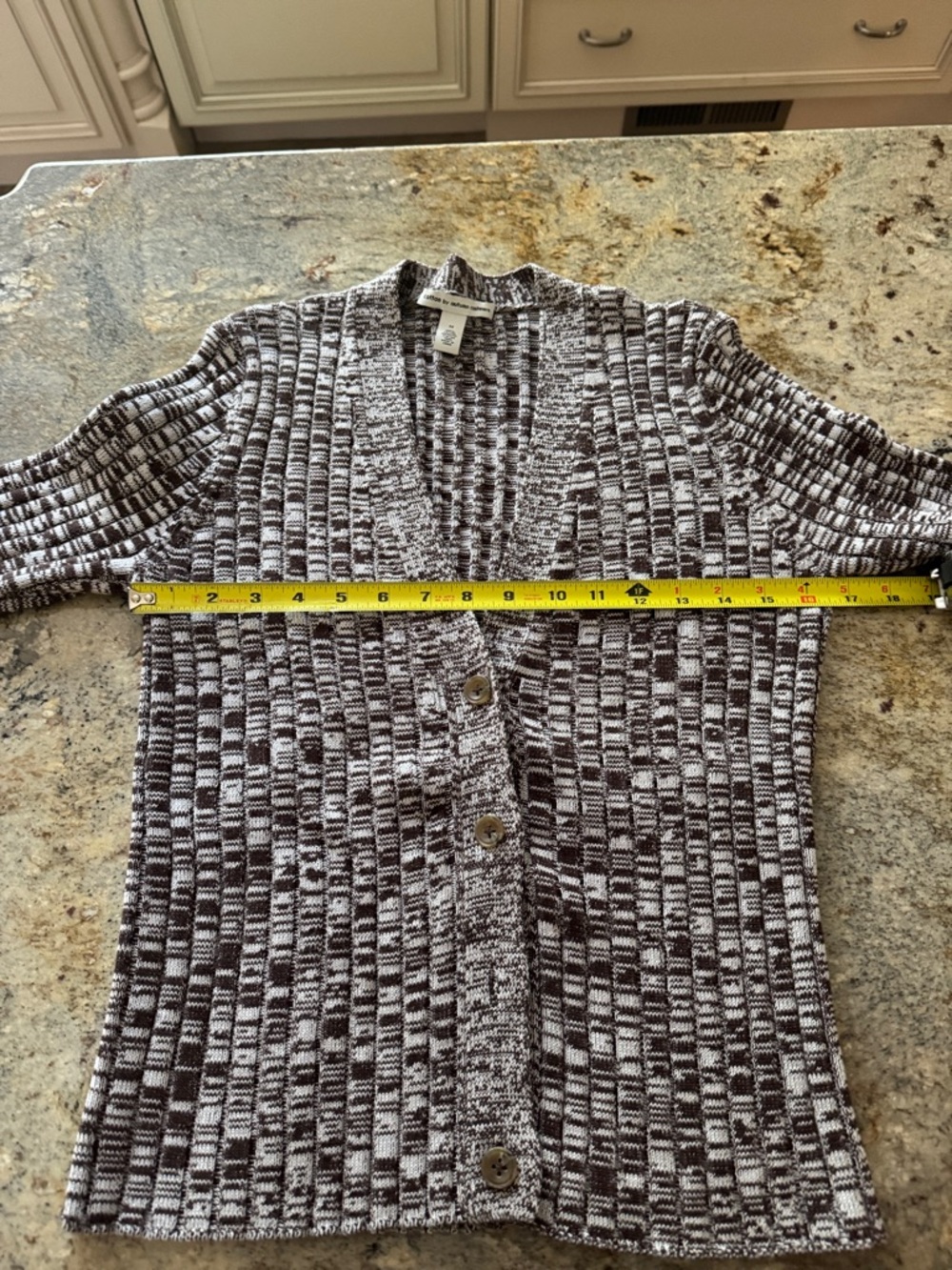 Autumn Cashmere Brown and White Cotton Knit Cardigan. Worn once.